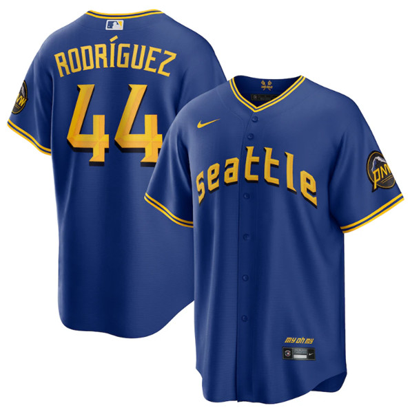 Seattle Mariners #44 Julio Rodriguez Royal 2023 City Connect Cool Base Stitched Jersey - Zenithce