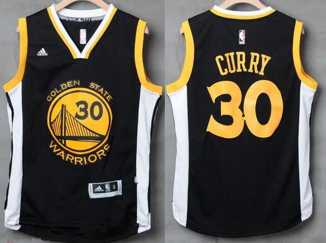 Golden State Warriors #30 Stephen Curry Black With White Edge Stitched Adidas Revolution 30 Swingman Jersey - Zenithce