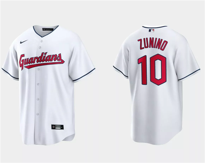 Cleveland Guardians #10 Mike Zunino White Cool Base Stitched Jersey - Zenithce