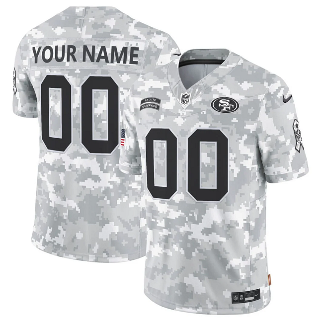 San Francisco 49ers Custom 2024 F.U.S.E Arctic Camo Salute To Service Limited Stitched Jersey - Zenithce