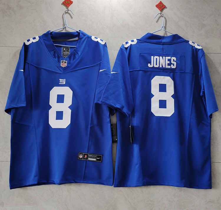 New York Giants #8 Daniel Jones Blue 2023 F.U.S.E. Vapor Untouchable Limited Stitched Jersey - Zenithce