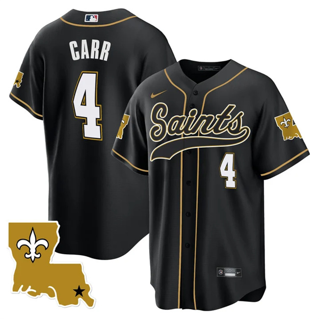 New Orleans Saints #4 Derek Carr Black 1987 Legacy Cool Base Stitched Jersey - Zenithce