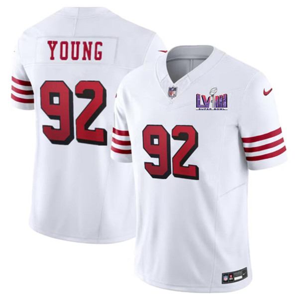 San Francisco 49ers #92 Chase Young New White 2024 F.U.S.E. Super Bowl LVIII Patch Vapor Untouchable Limited Stitched Jersey - Zenithce