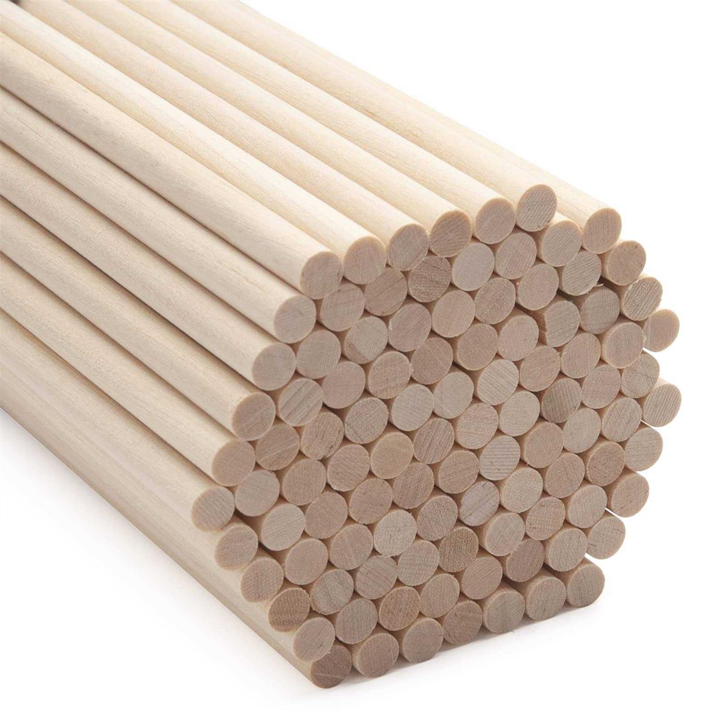 Wooden Dowel Dods Wood Dowels 12 Round Wooden Sticks For Crafts, Macrame Dowel, Unfinished Hardwood Sticks For Arts And Diyers - Zenithce