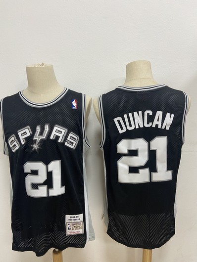 San Antonio Spurs #21 Tim Duncan Black Hardwood Classics Soul Swingman Throwback Jersey - Zenithce