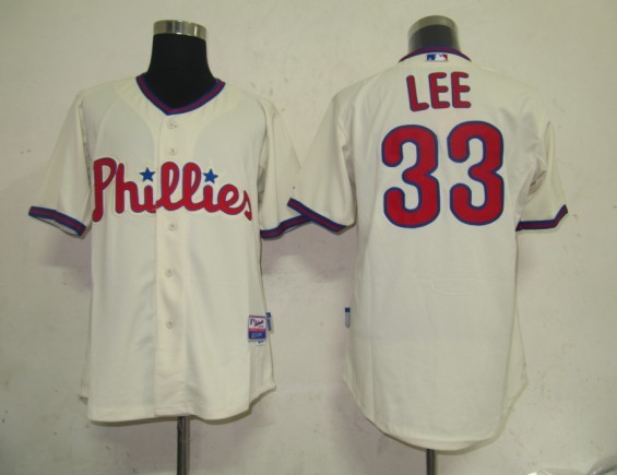 Phillies #33 Cliff Lee Cream Stitched Jersey - Zenithce