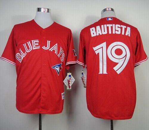 Blue Jays #19 Jose Bautista Red Canada Day Stitched Jersey - Zenithce