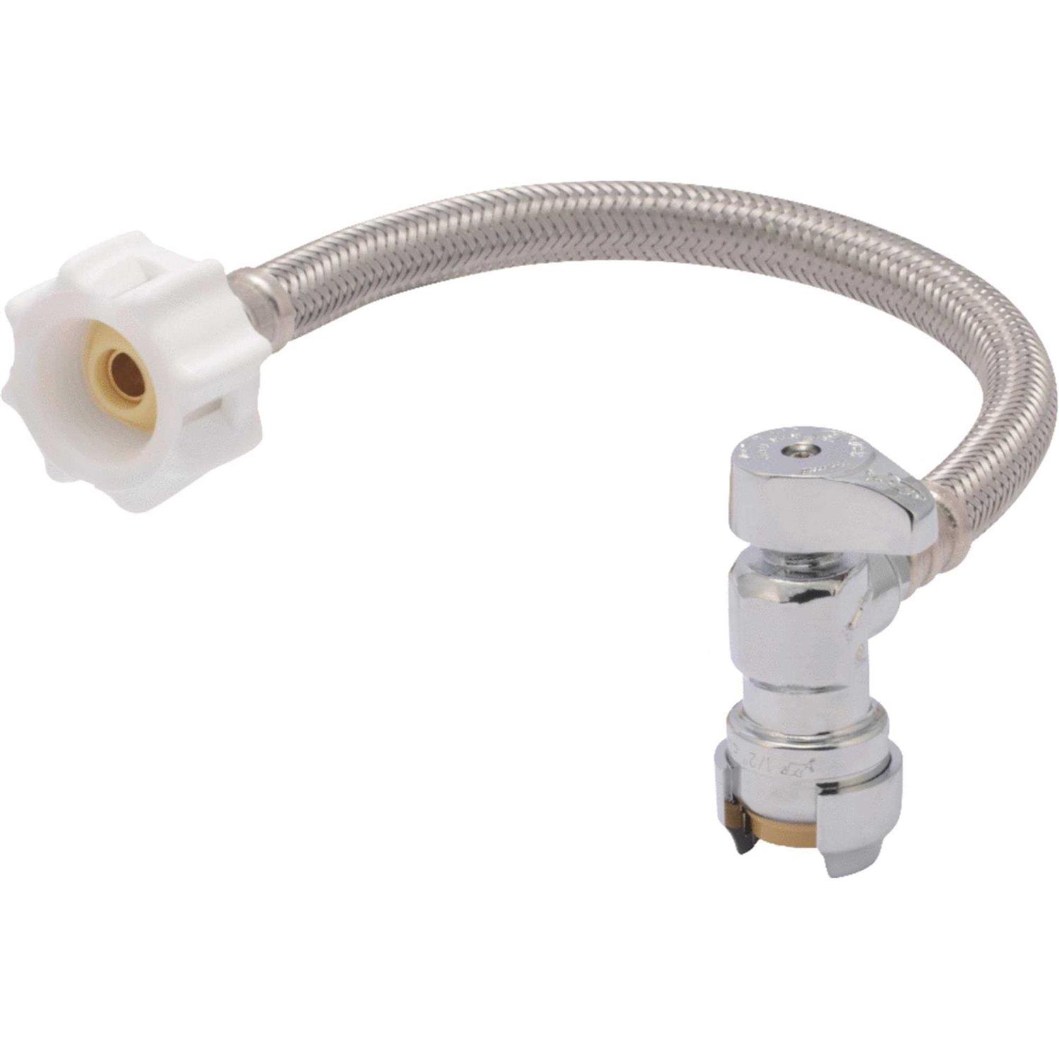 SharkBite Click Seal 1/2 in. x 7/8 in. x 12 in. Push-to-Connect Angle Stop Toilet Connector 24656 - Zenithce