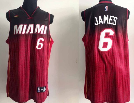 Miami Heat #6 LeBron James Black/Red Resonate Fashion Jersey - Zenithce