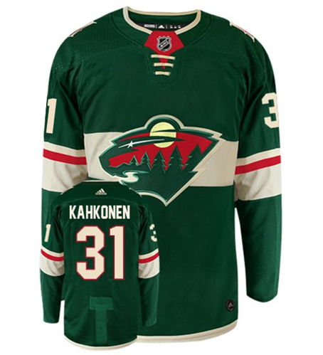 Wild #31 Kaapo Kahkonen Home Stitched Jersey. - Zenithce