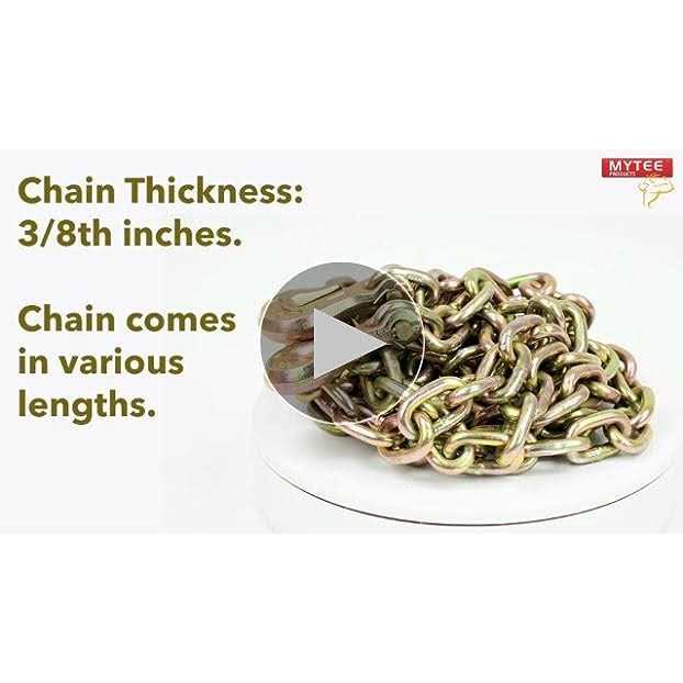 Mytee Products 5/16 inch x 6′ Long Shank J Hook Tow Chain w. RTJ Cluster & Grab Hook - Zenithce