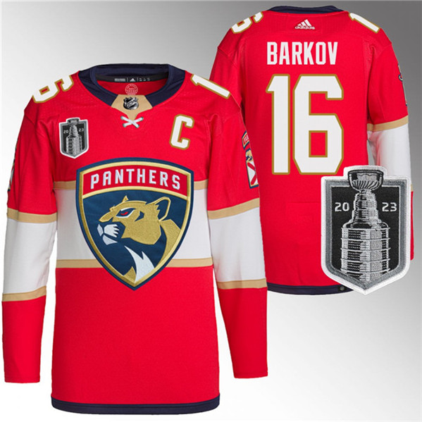 Florida Panthers #16 Aleksander Barkov Red 2023 Stanley Cup Final Stitched Jersey - Zenithce
