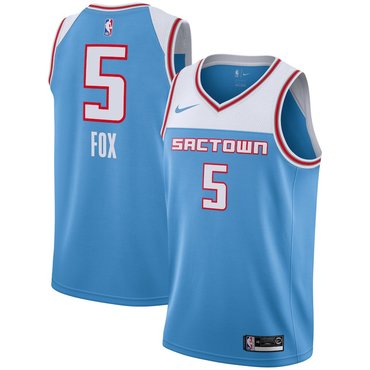 Sacramento Kings #5 De'Aaron Fox Blue City Edition Jersey - Zenithce
