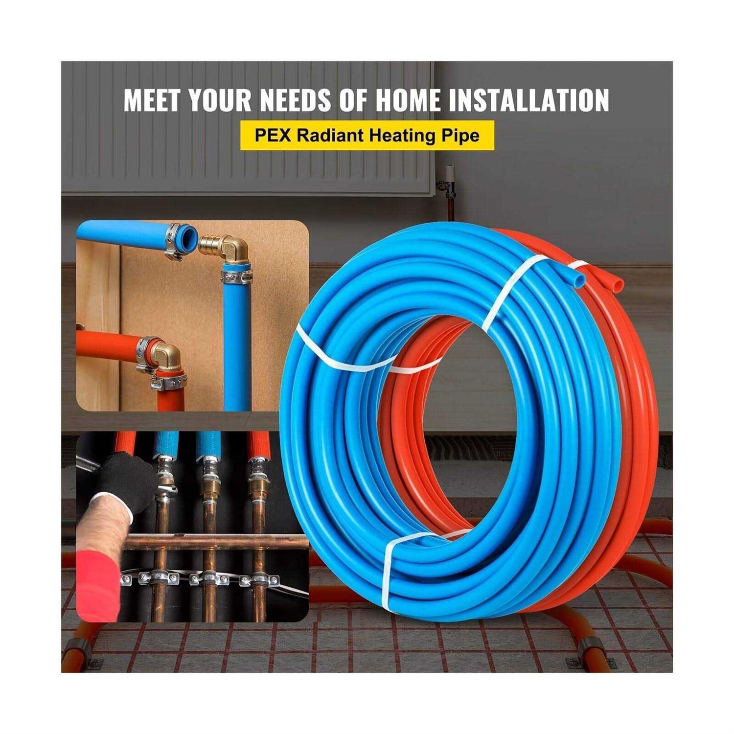 Happybuy PEX Tubing Pipe 2 Rolls of 1/2 Inch X 100 Feet PEX Tubing Non Oxygen - Zenithce