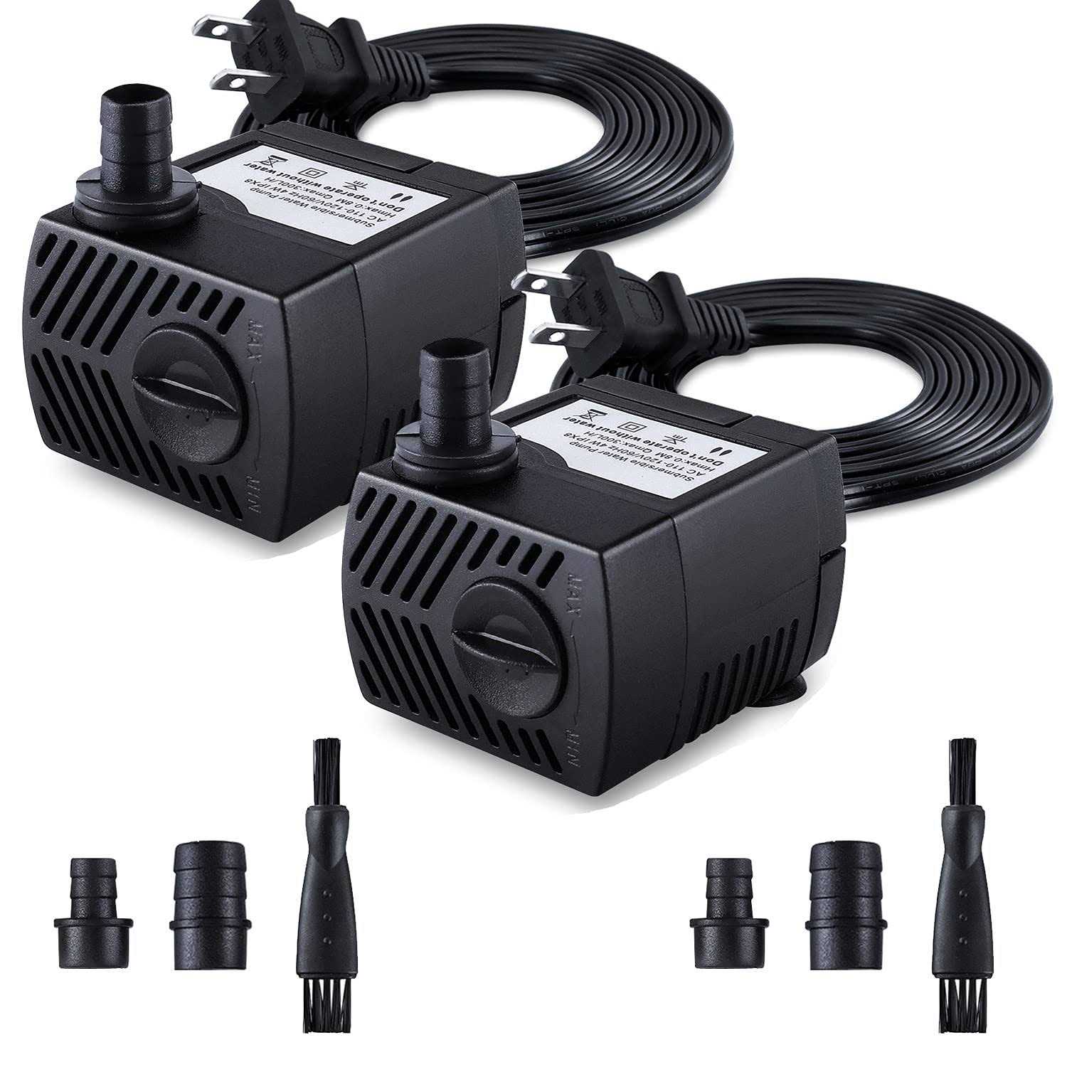 Cwkj Fountain Pump Submersible Water Pump Durable Outdoor Fountain Water Pump Power Cord - Zenithce