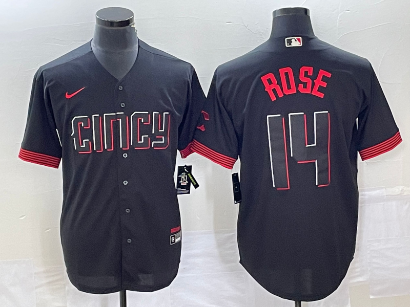 Cincinnati Reds #14 Pete Rose Black 2023 City Connect Cool Base Stitched Jersey - Zenithce