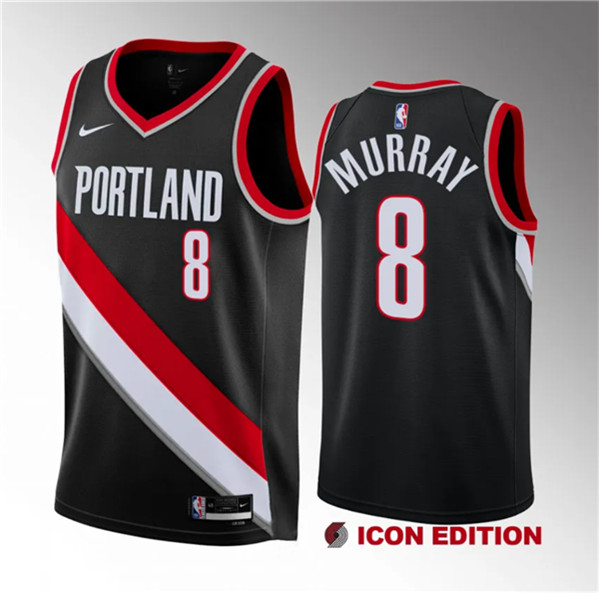 Portland Trail Blazers #8 Kris Murray Black 2023 Draft Icon Edition Stitched Jersey - Zenithce