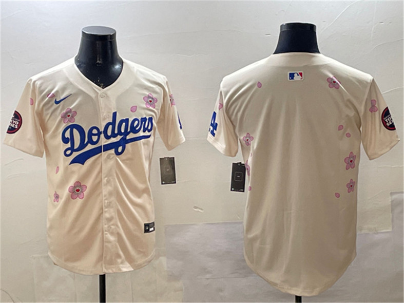 Los Angeles Dodgers Blank Cream 2025 Tokyo Series Limited Stitched Jersey - Zenithce