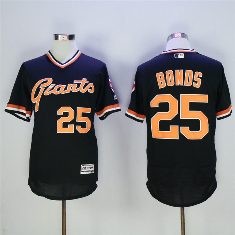 San Francisco Giants #25 Barry Bonds Black Throwback Flexbase Stitched Jersey - Zenithce