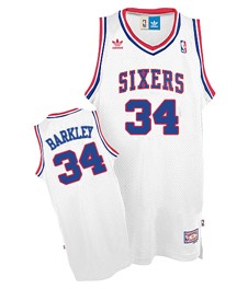 Philadelphia 76ers #34 Charles Barkley White Swingman Throwback Jersey - Zenithce