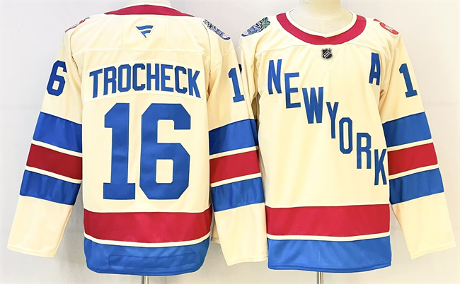 New York Rangers #16 Vincent Trocheck Beige 2025-26 Winter Classic With A Patch Stitched Jersey - Zenithce