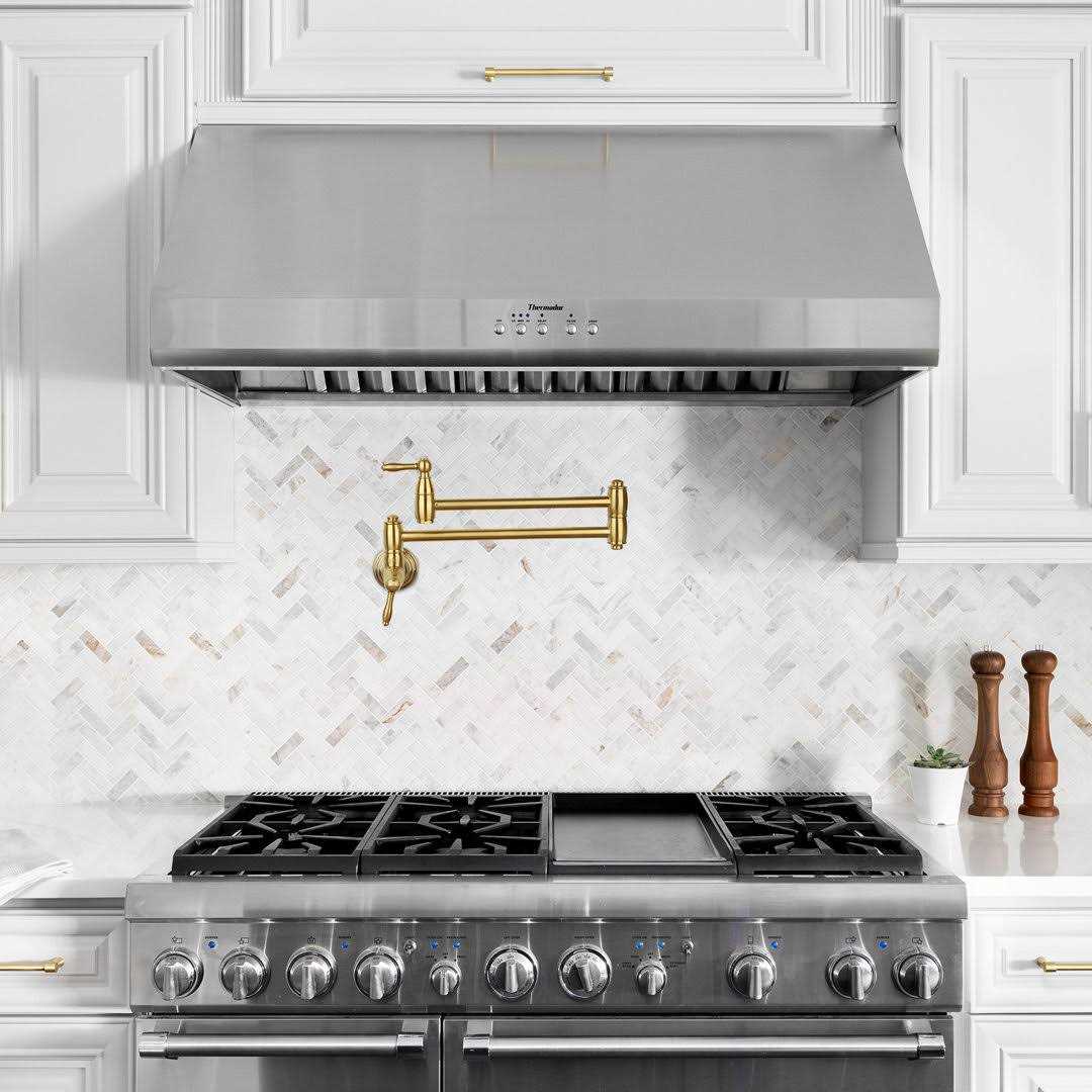 Nauxus Pot Filler Kitchen Faucet Wall-Mounted NX98288-AB - Zenithce