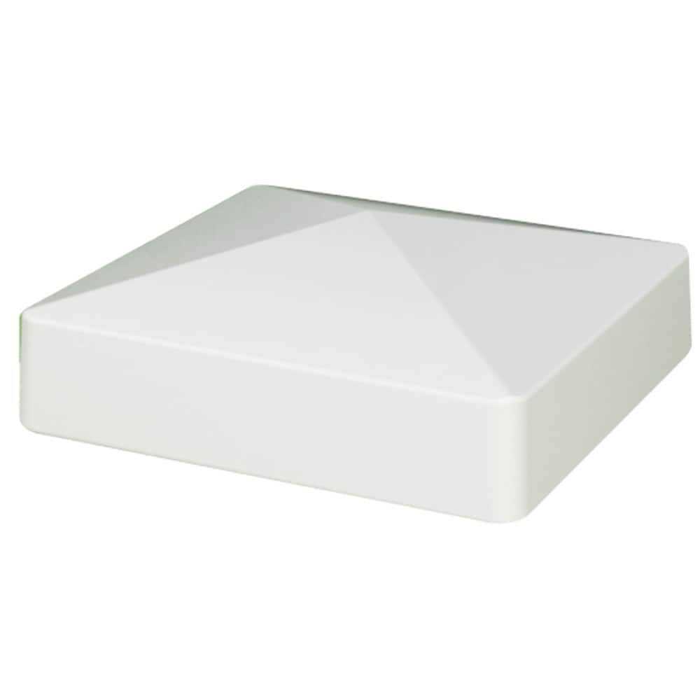 Outdoor Essentials 5 in. x 5 in. White Vinyl Pyramid Fence Post Cap - Zenithce