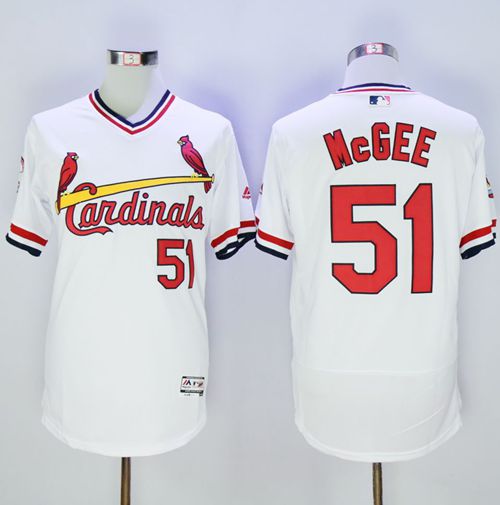 Cardinals #51 Willie McGee White Flexbase Authentic Collection Cooperstown Stitched Jersey - Zenithce