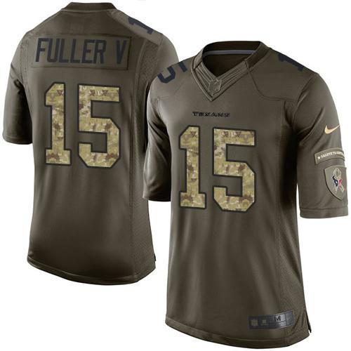 Texans #15 Will Fuller V Green Stitched Limited Salute To Service Nike Jersey - Zenithce