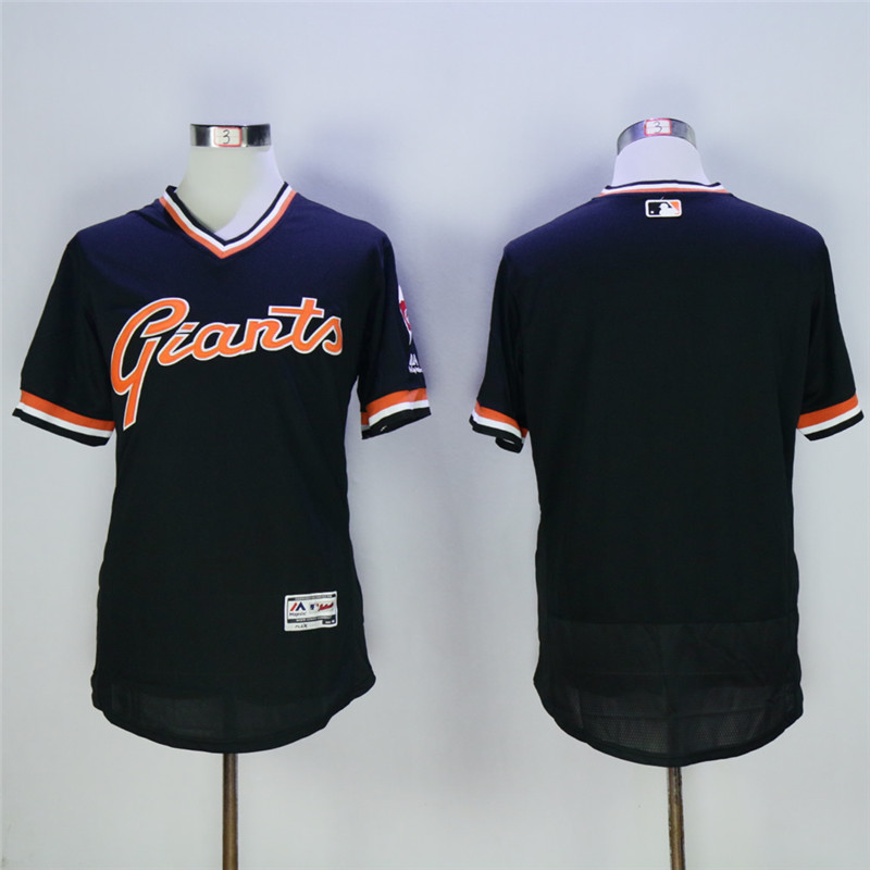 San Francisco Giants Blank Black Throwback Flexbase Stitched Jersey - Zenithce