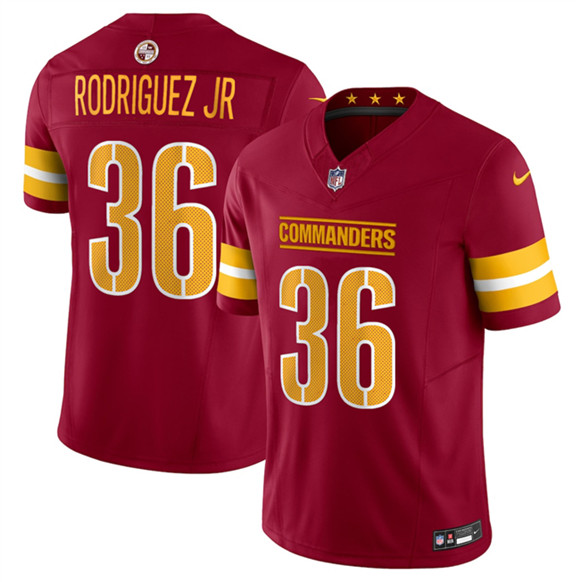 Washington Commanders #36 Chris Rodriguez Jr Burgundy 2025 Draft F.U.S.E. Vapor Limited Stitched Jersey - Zenithce