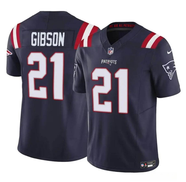 New England Patriots #21 Antonio Gibson Navy 2023 F.U.S.E. Vapor Limited Stitched Jersey - Zenithce