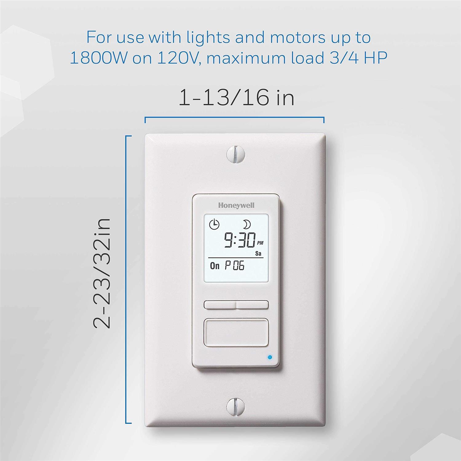 Honeywell Econoswitch 7 Day Solar Programmable Light Switch Timer - Zenithce