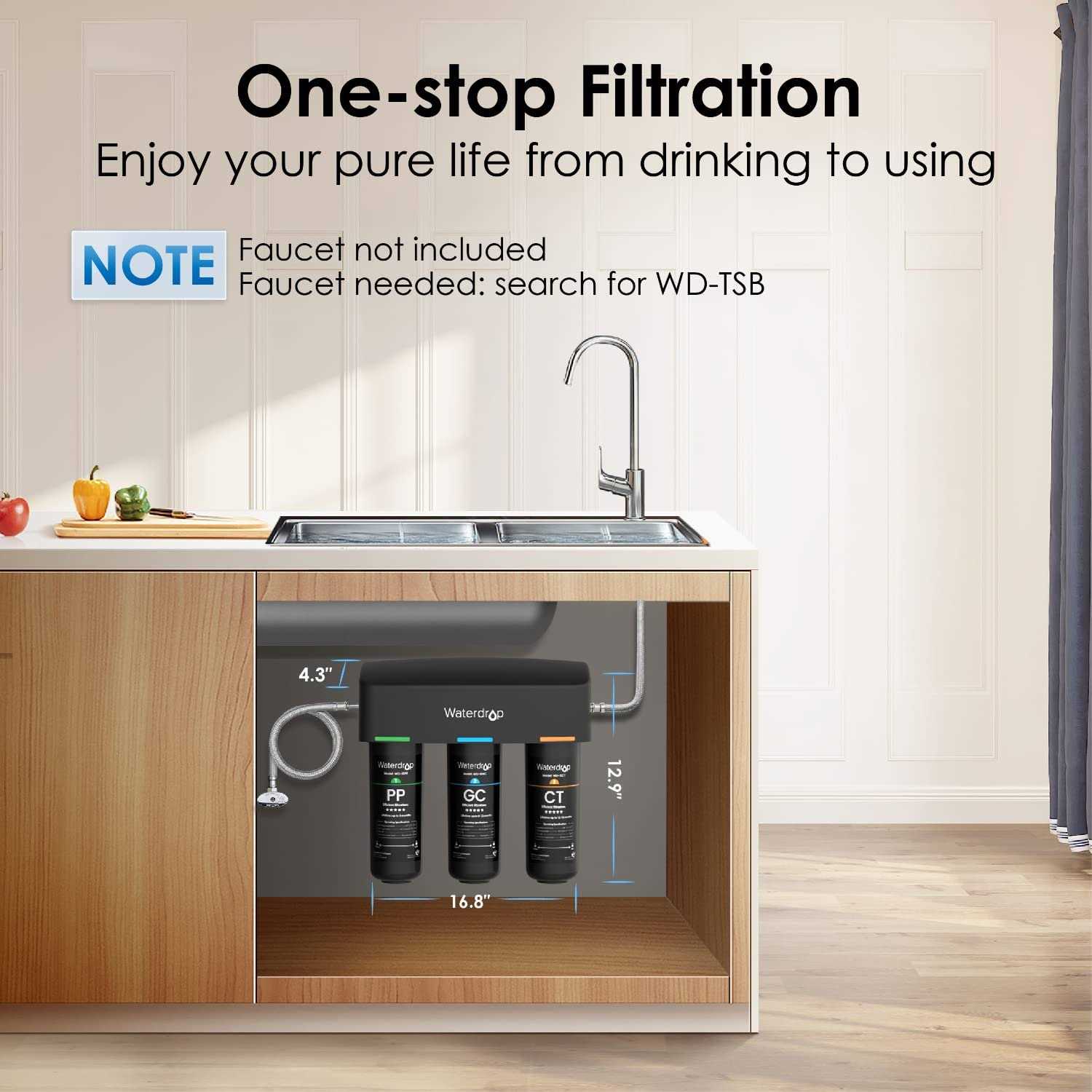 Waterdrop TSA 3-stage Under Sink Water Filter System Under Sink Water Filtration System - Zenithce
