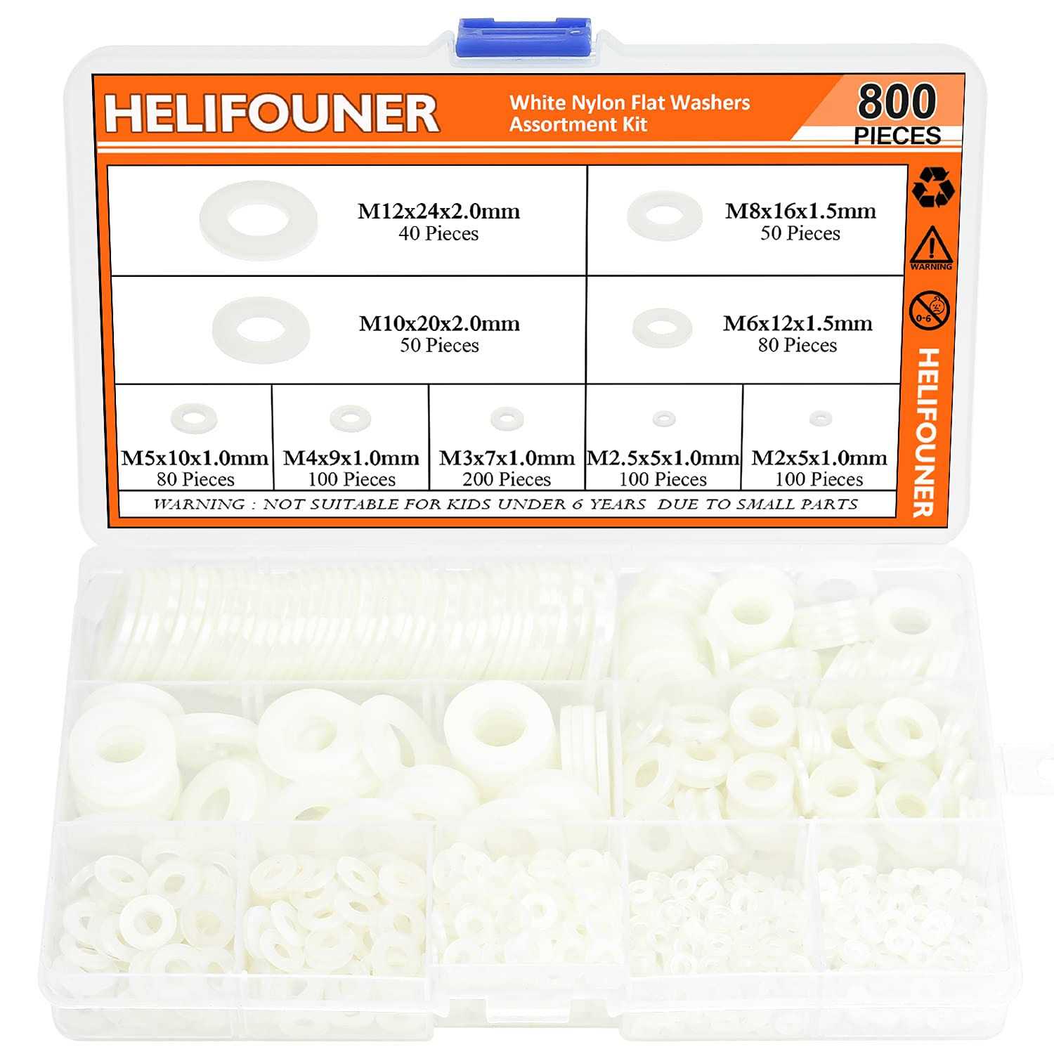 HELIFOUNER 50 Pieces Fender Washers 304 Stainless Steel Large Fender Washers - Zenithce