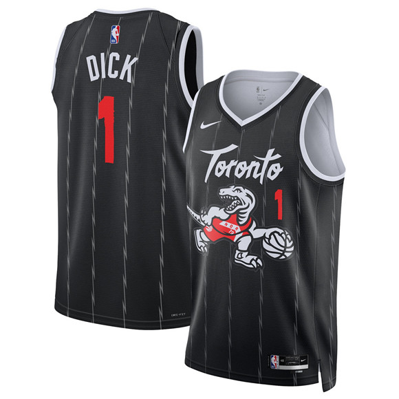 Toronto Raptors #1 Gradey Dick Black 2025-26 City Edition Stitched Jersey - Zenithce