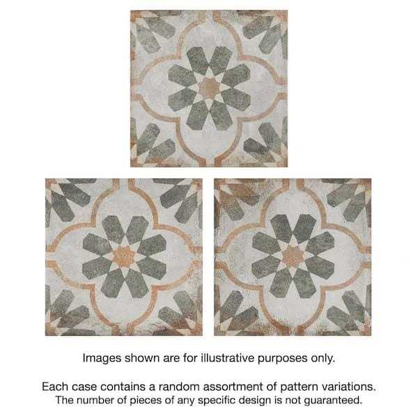 Merola Tile D’Anticatto Decor Florence 8-3/4 in. x 8-3/4 in. Porcelain Floor and Wall Tile - Zenithce