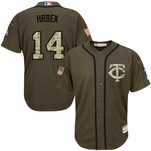 Twins #14 Kent Hrbek Green Salute To Service Stitched Jersey - Zenithce