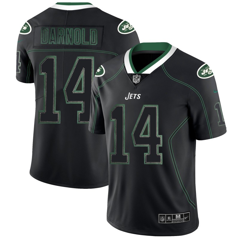 New York Jets #14 Sam Darnold Black 2018 Lights Out Color Rush Limited Jersey - Zenithce