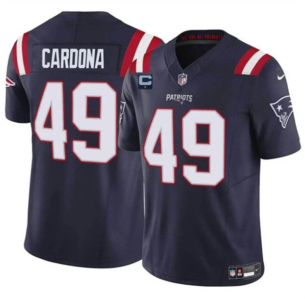 New England Patriots #49 Joe Cardona Navy 2024 F.U.S.E. With 1-Star C Patch Vapor Limited Stitched Jersey - Zenithce