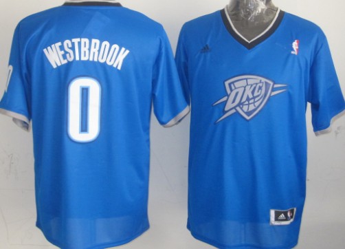 Oklahoma City Thunder #0 Russell Westbrook Revolution 30 Swingman 2013 Christmas Day Blue Jersey - Zenithce