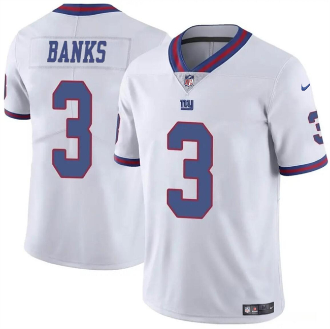 New York Giants #3 Deonte Banks White Limited Stitched Jersey - Zenithce