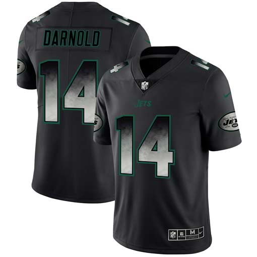 New York Jets #14 Sam Darnold Black 2019 Smoke Fashion Limited Stitched Jersey - Zenithce