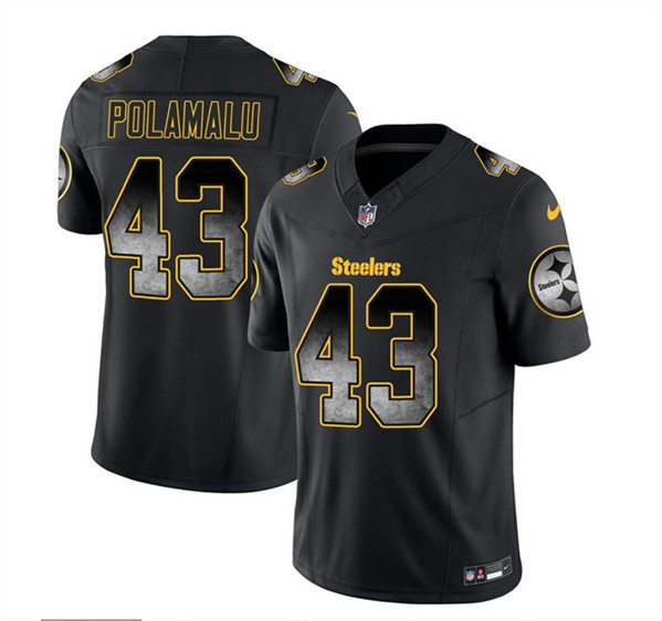 Pittsburgh Steelers #43 Troy Polamalu Black 2023 F.U.S.E. Smoke Vapor Untouchable Limited Stitched Jersey - Zenithce