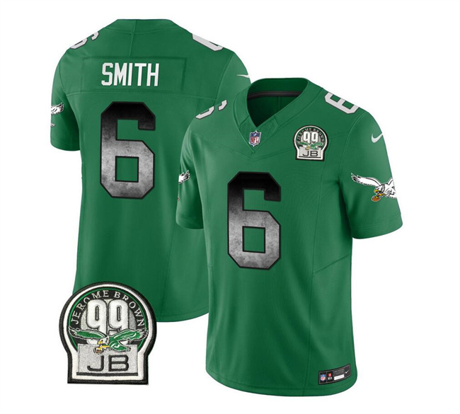 Philadelphia Eagles #6 DeVonta Smith Green 2023 F.U.S.E. Throwback Vapor Untouchable Limited Stitched Jersey - Zenithce