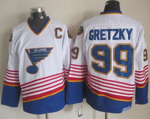 Blues #99 Wayne Gretzky White CCM Throwback Stitched Jersey - Zenithce