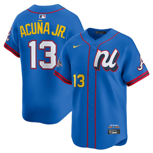 National League #13 Ronald Acuna Jr. Blue 2025 All-Star Edition Limited Stitched Jersey - Zenithce