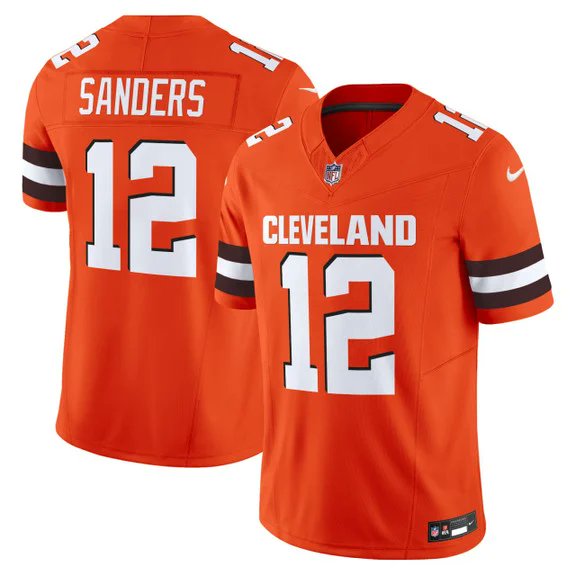 Cleveland Browns #12 Shedeur Sanders Orange 2025 Draft F.U.S.E. Vapor Limited Stitched Football Jersey - Zenithce