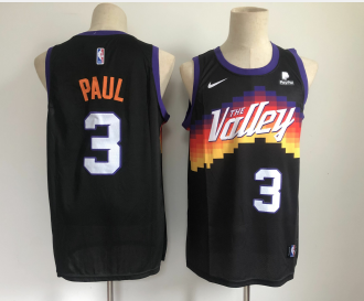 Phoenix Suns #3 Chris Paul Black 2021 City Edition Swingman Jersey With The Sponsor Logo - Zenithce