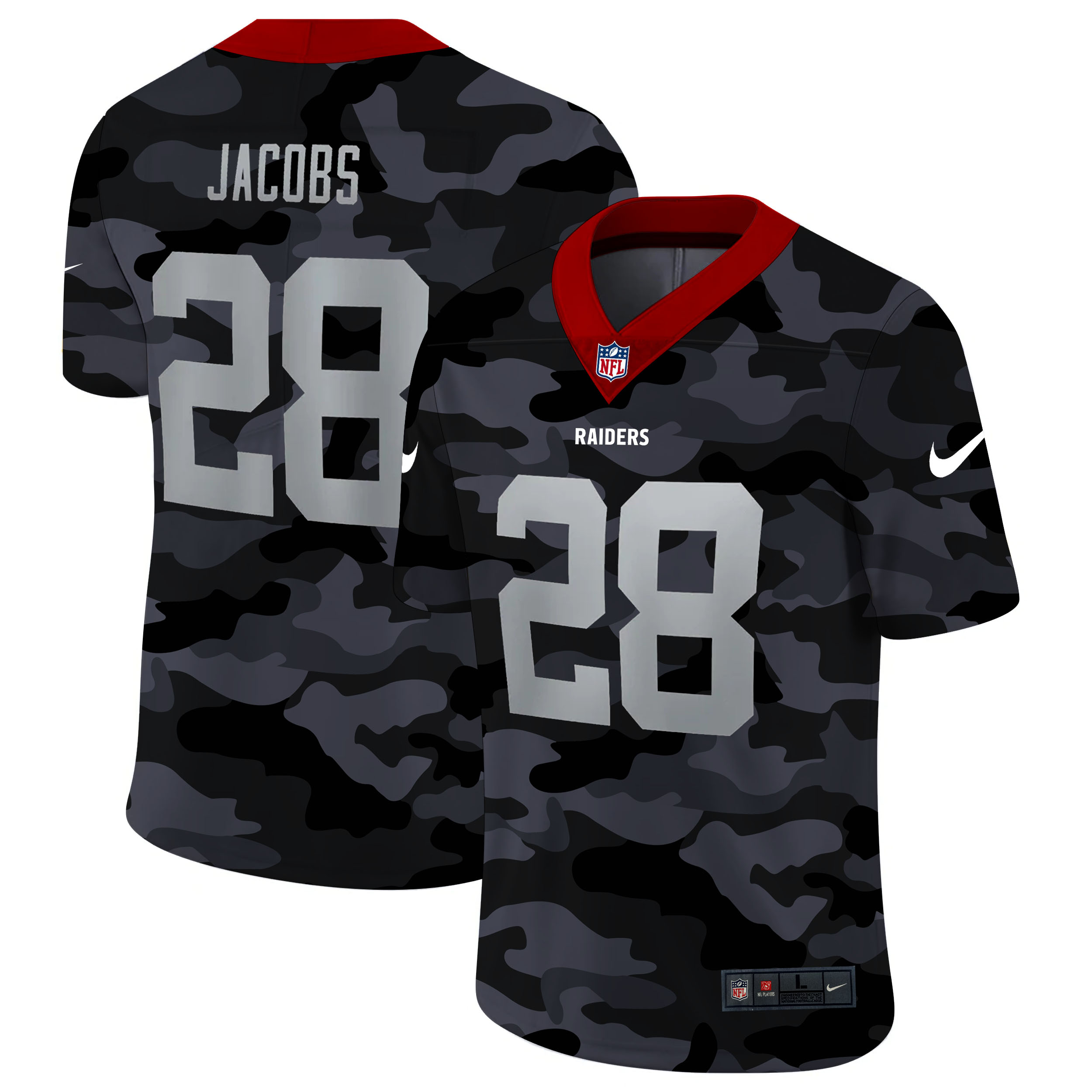 Las Vegas Raiders #28 Josh Jacobs Camo Limited Stitched Jersey - Zenithce